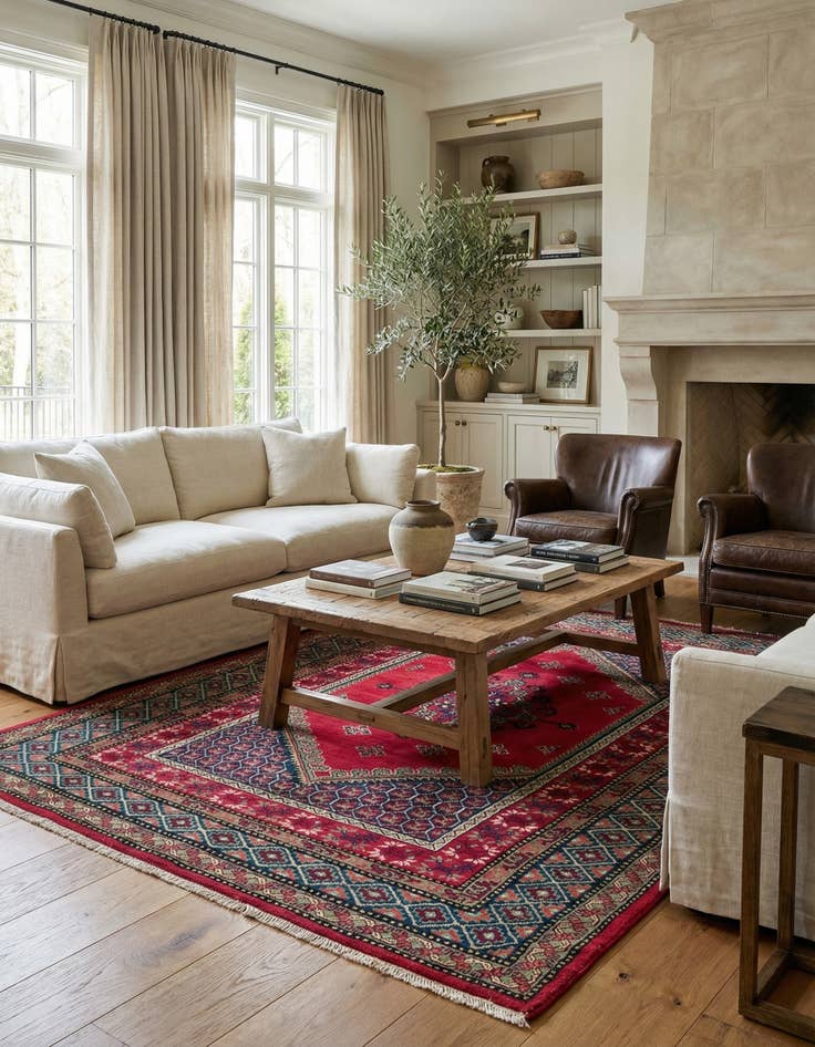 Detail image of  6' 11 x 9' 4  Hand Knotted Moroccan Wool Rug