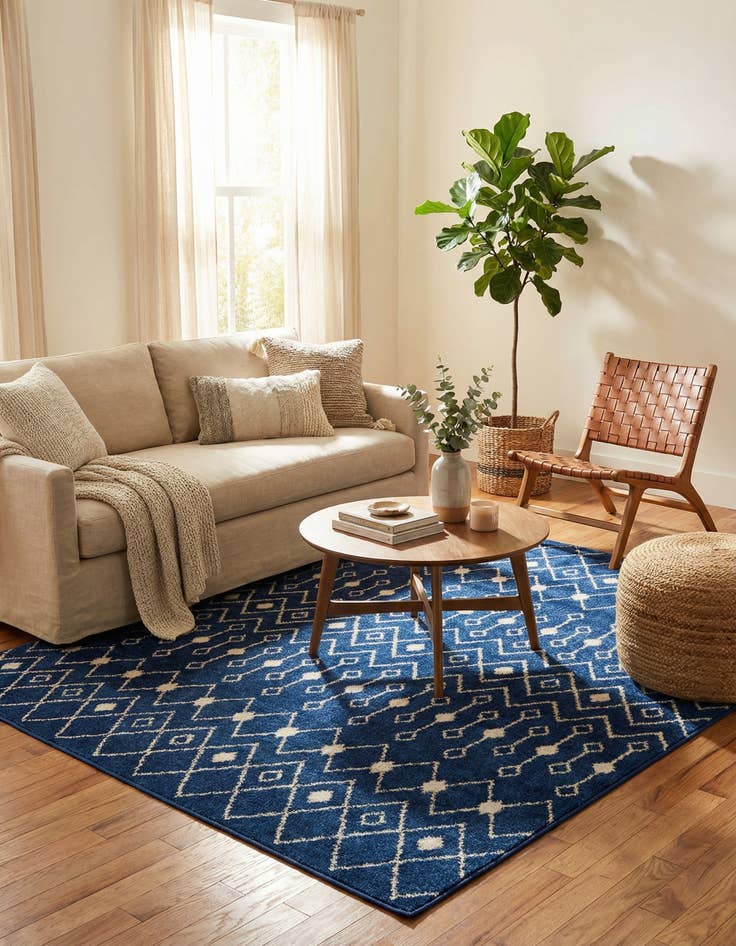 Detail image of 6' x 6' Moroccan Trellis Square Rug