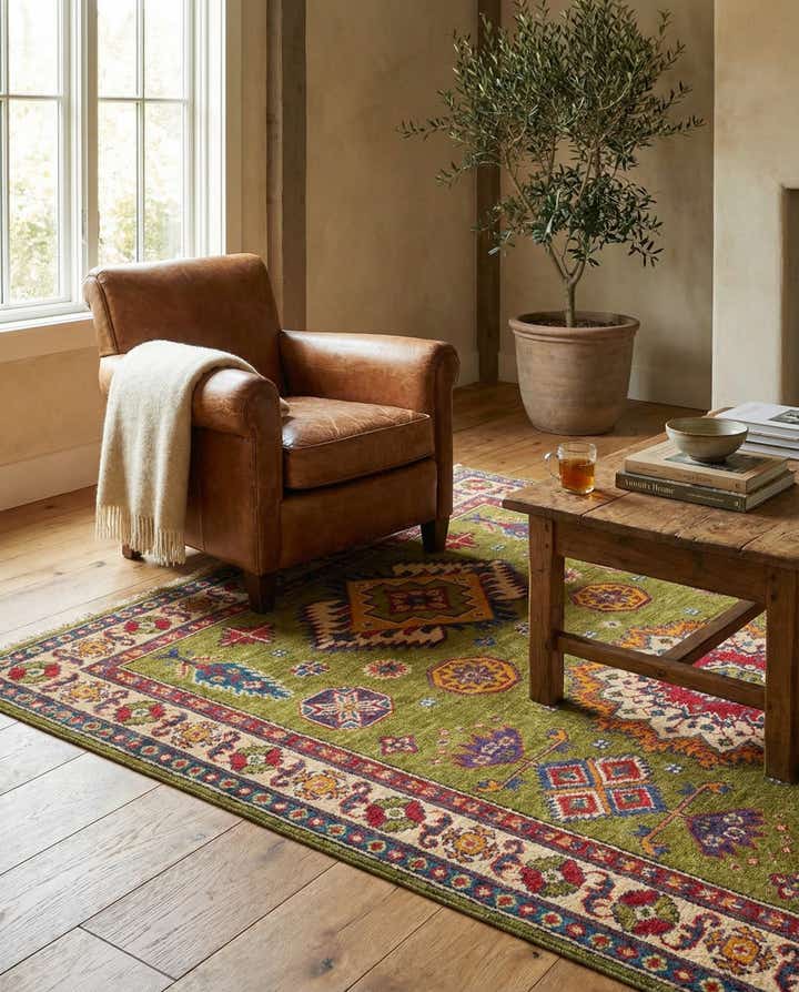 4' x 6' 2 Hand Knotted Kazak Rug