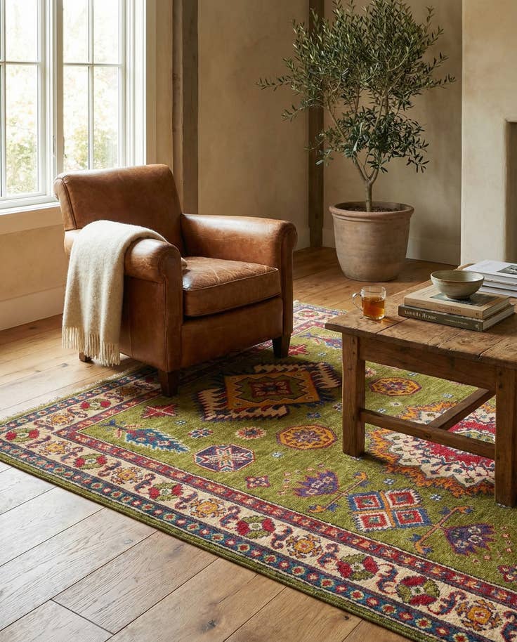 Detail image of 4' x 6' 2 Hand Knotted Kazak Rug