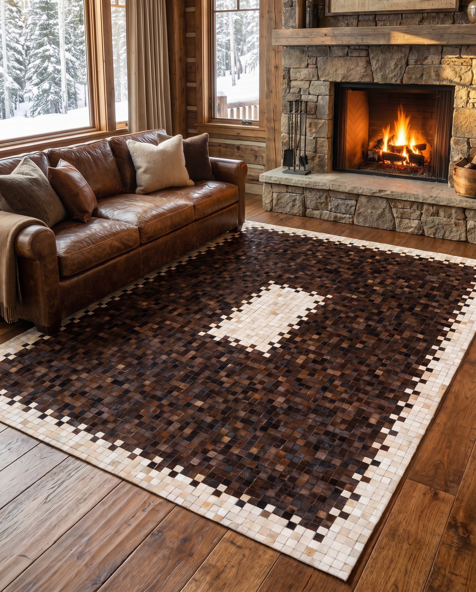 8' x 9' 10 Cowhide Stocks Rug