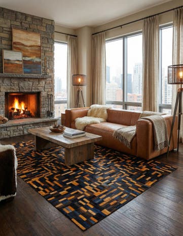 5' x 7' 11 Cowhide - Patchwork Rug
