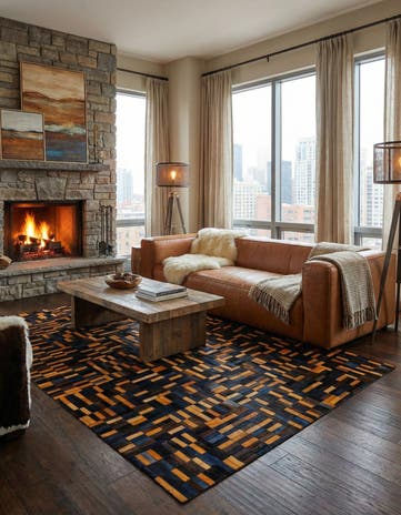 5' x 7' 11 Cowhide - Patchwork Rug