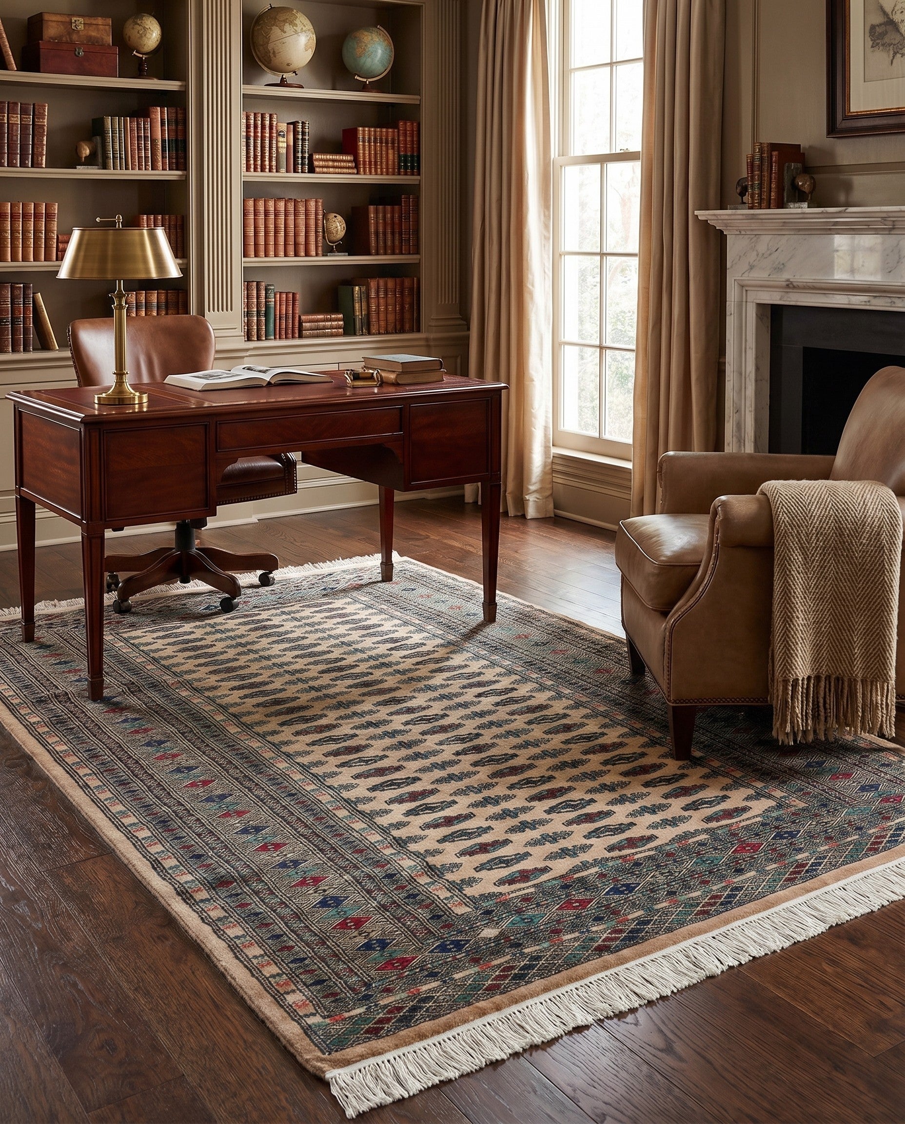 4' 4 x 6' Hand Knotted Bokhara Oriental Wool Rug