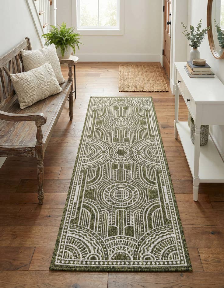 Detail image of 2' x 6' Easy-Clean Traditional Indoor / Outdoor Runner Rug