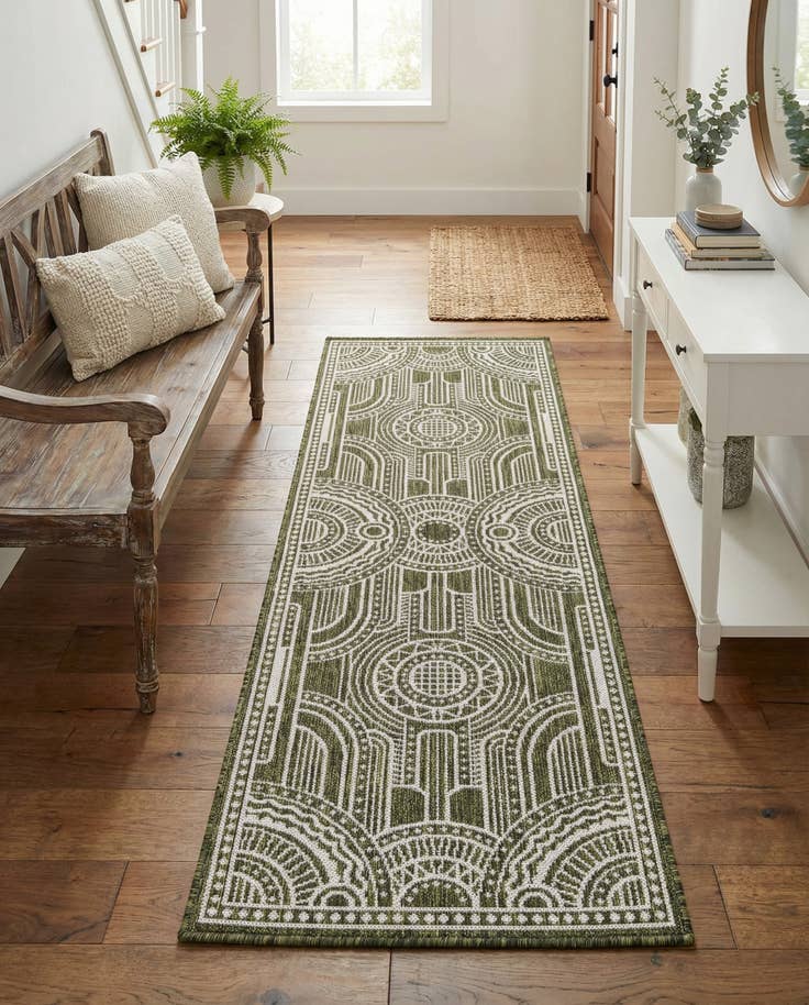 Detail image of 2' x 6' Easy-Clean Traditional Indoor / Outdoor Runner Rug