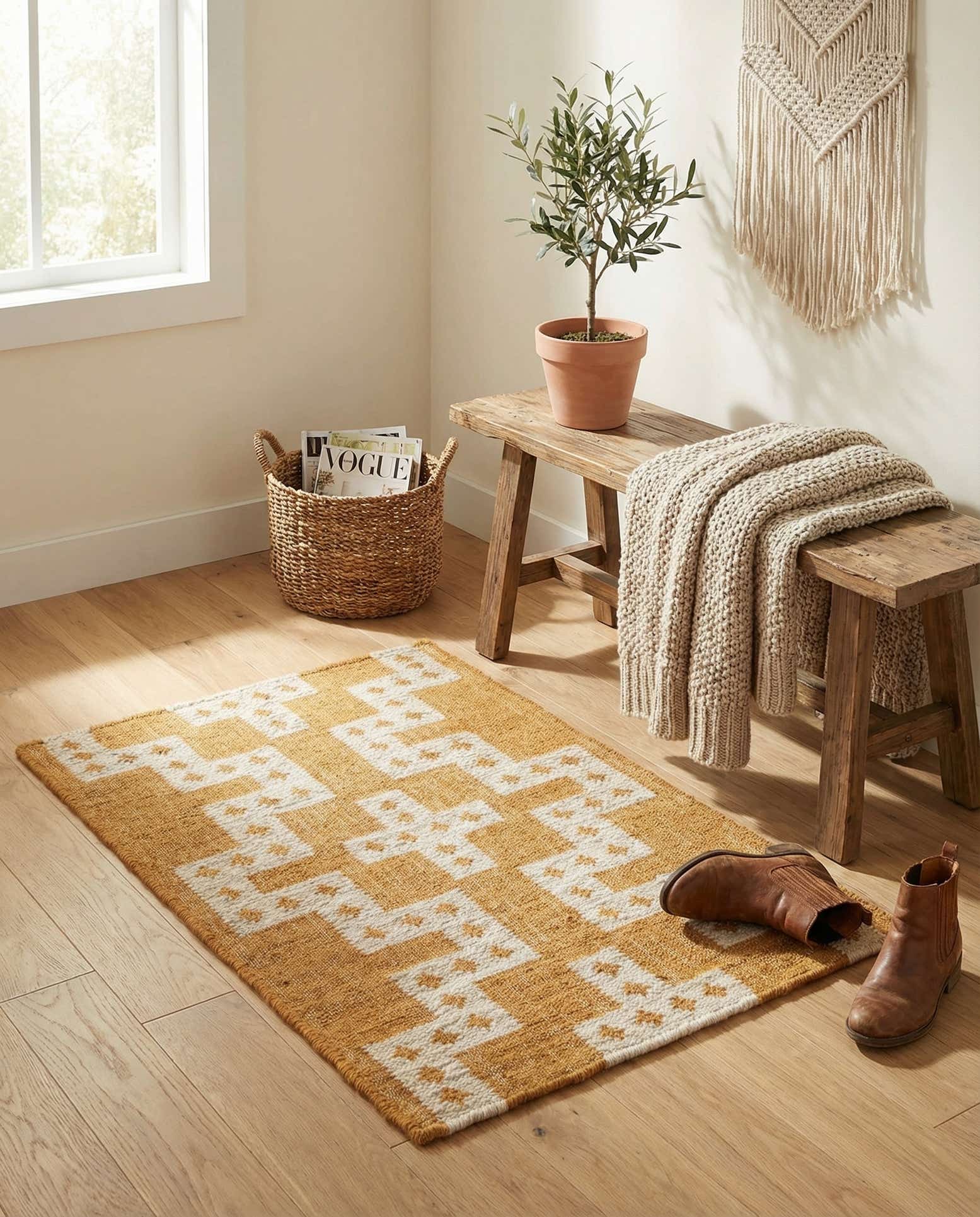 2' x 3' 1 Hand Woven Kilim Wool Rug