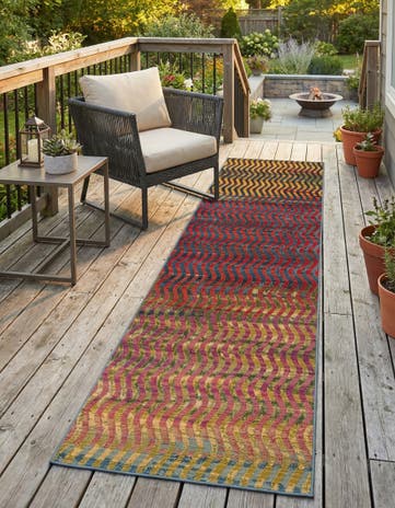 2' 7 x 10' Easy-Clean Modern Indoor / Outdoor Runner Rug