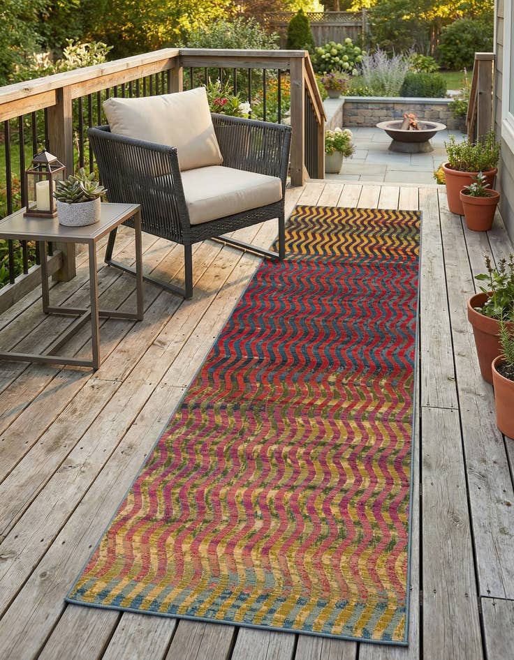 Detail image of 2' 7 x 10' Easy-Clean Modern Indoor / Outdoor Runner Rug