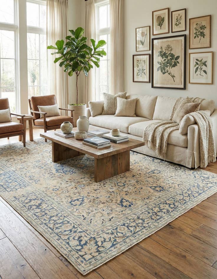 Detail image of 8' 2 x 11' 9  Hand Knotted Ultra Vintage Persian Wool Rug