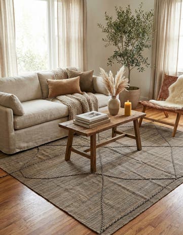 6' 5 x 7' Hand Knotted Moroccan Wool Square Rug