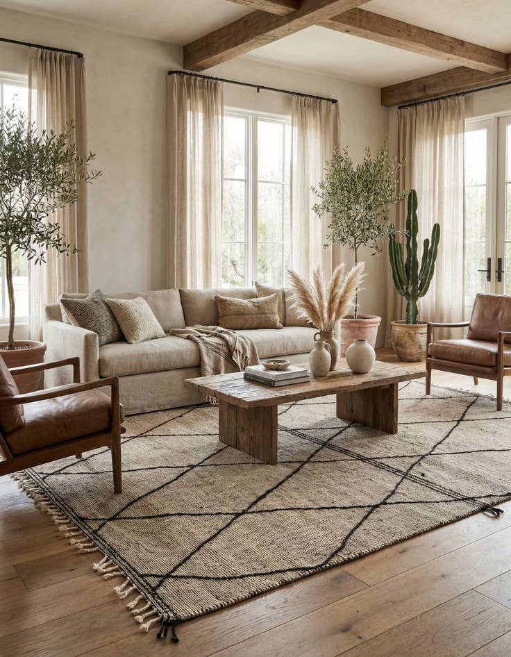 Detail image of 10' 4 x 12' 11  Hand Knotted Moroccan Wool Rug