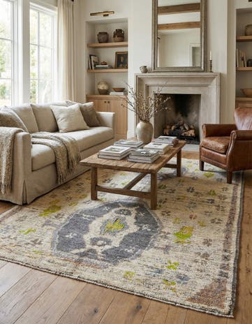 6' 2 x 9' 10 Hand Knotted Oushak Wool Rug
