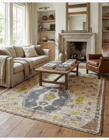 6' 2 x 9' 10 Hand Knotted Oushak Wool Rug