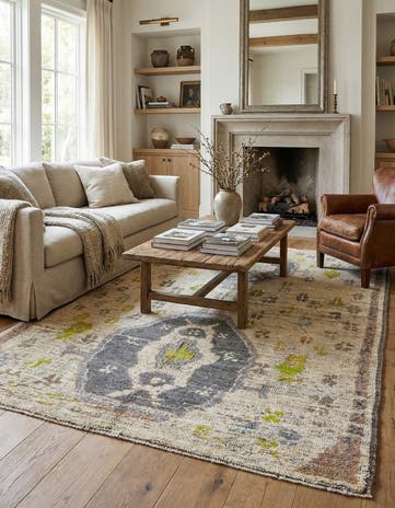 6' 2 x 9' 10 Hand Knotted Oushak Wool Rug