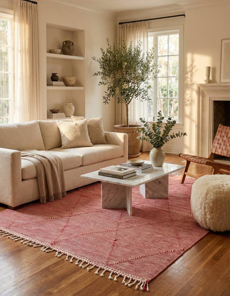 Detail image of  6' 7 x 9' 9  Hand Knotted Moroccan Wool Rug