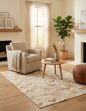 4' 1 x 6' Cowhide Stocks Rug