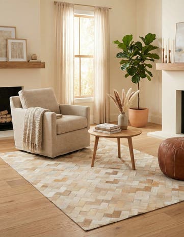 4' 1 x 6' Cowhide Stocks Rug