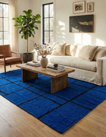 6' 7 x 10' 2 Hand Knotted Moroccan Wool Rug