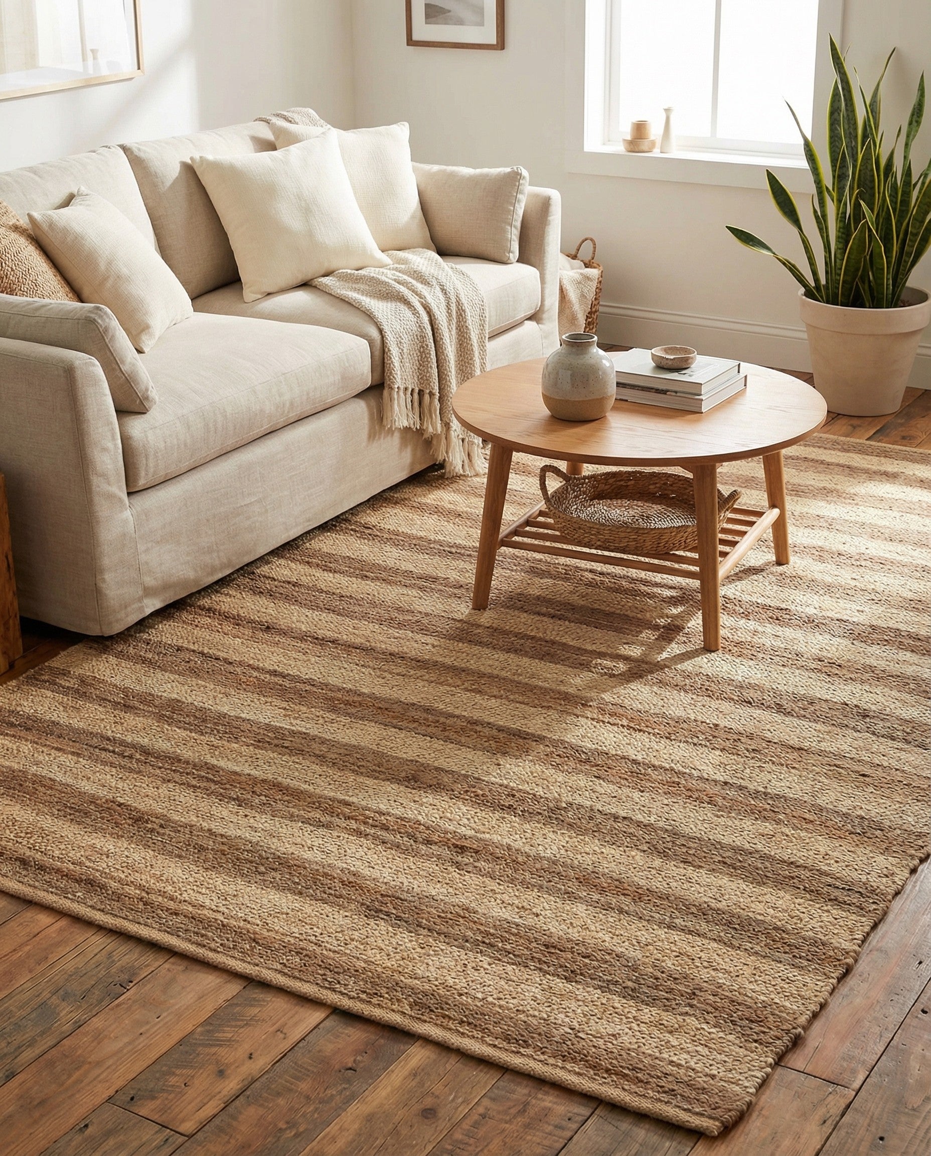  6' 1 x 9'  Hand Braided Jute Rug