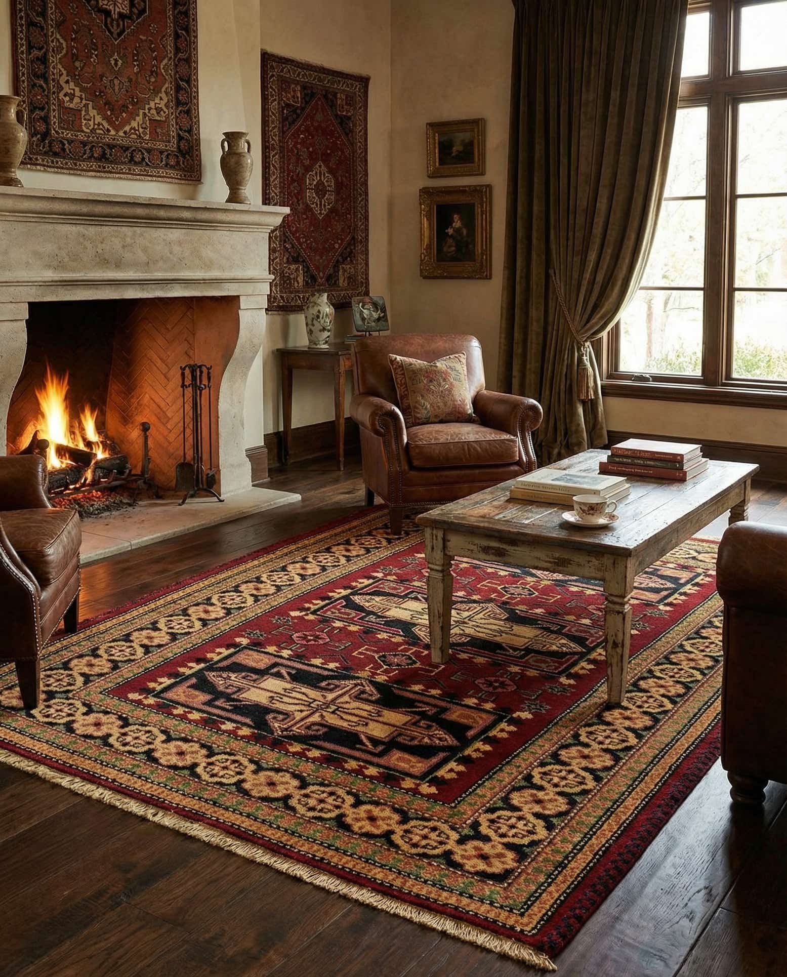 4' 9 x 6' 7 Hand Knotted Kazak Wool Rug