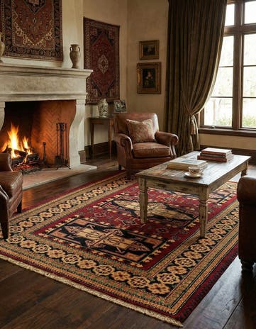 4' 9 x 6' 7 Hand Knotted Kazak Wool Rug