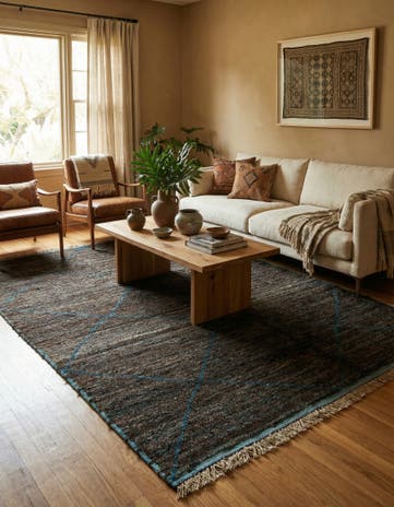 6' 3 x 9' 6 Hand Knotted Moroccan Wool Rug