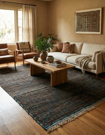 6' 3 x 9' 6 Hand Knotted Moroccan Wool Rug