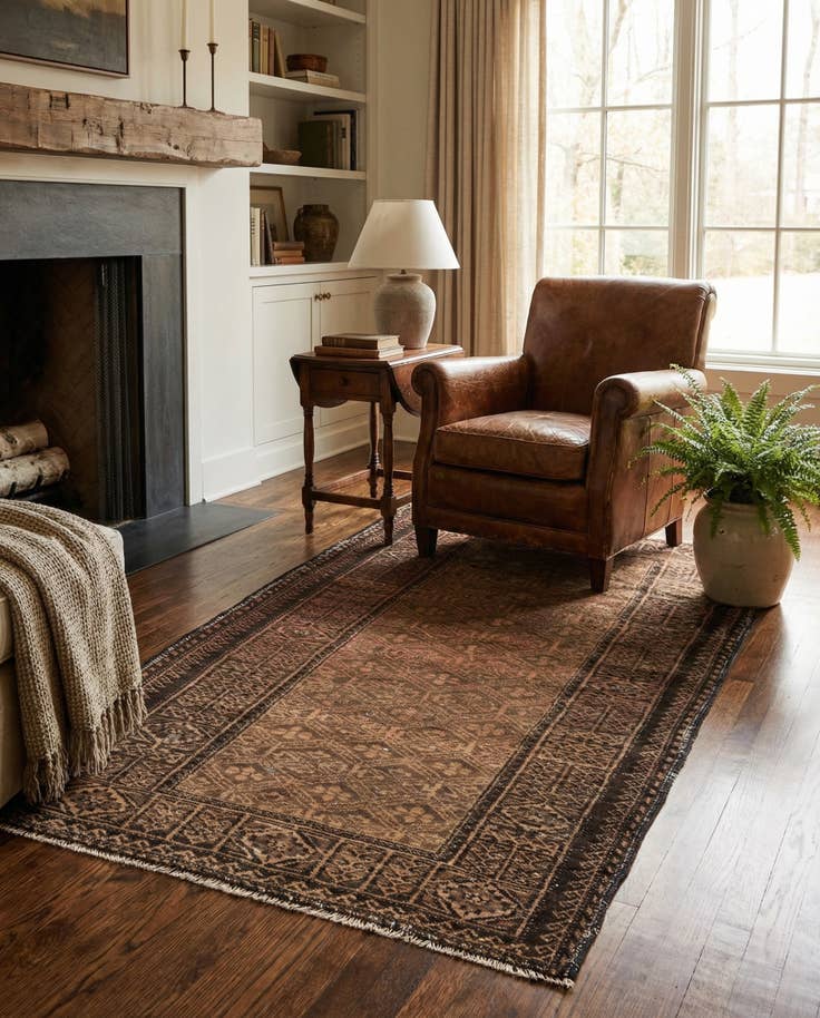 Detail image of 3' 2 x 5' 7 Hand Knotted Ultra Vintage Persian Wool Rug