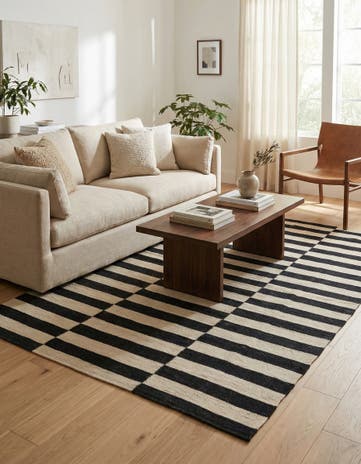 4' 4 x 5' 11 Hand Woven Kilim Modern Wool Rug