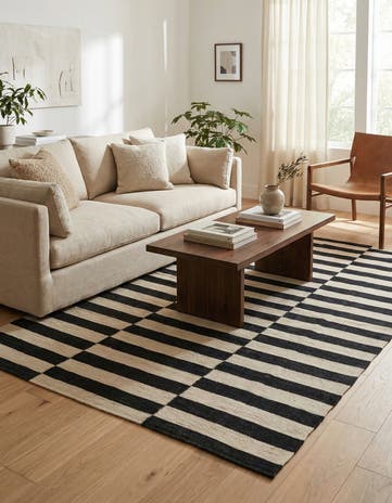 4' 4 x 5' 11 Hand Woven Kilim Modern Wool Rug