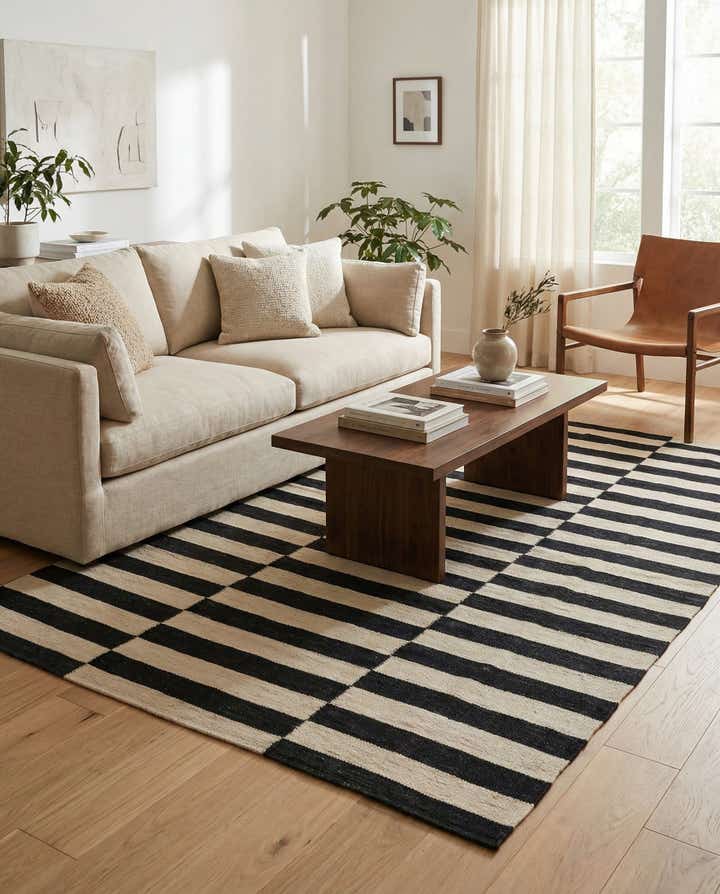 4' 4 x 5' 11 Hand Woven Kilim Modern Wool Rug