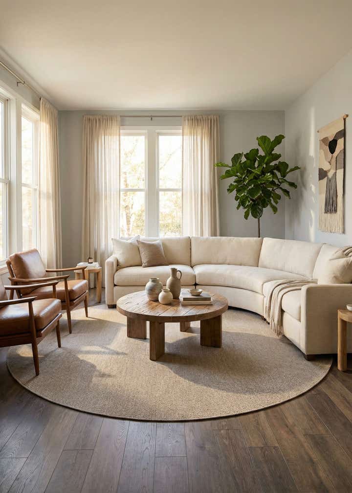 13' x 13' Easy-Clean Solid Indoor / Outdoor Round Rug
