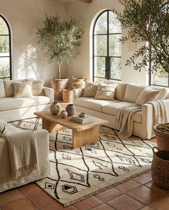 5' 10 x 8' 5 Hand Knotted Moroccan Wool Rug