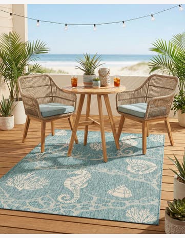 4' x 6' Easy-Clean Coastal Indoor / Outdoor Rug