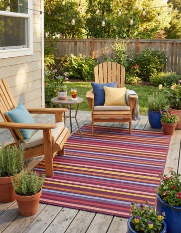 4' x 6' Easy-Clean Ribbon Indoor / Outdoor Rug