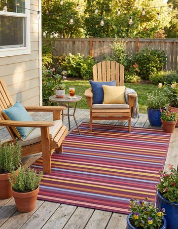 4' x 6' Easy-Clean Ribbon Indoor / Outdoor Rug