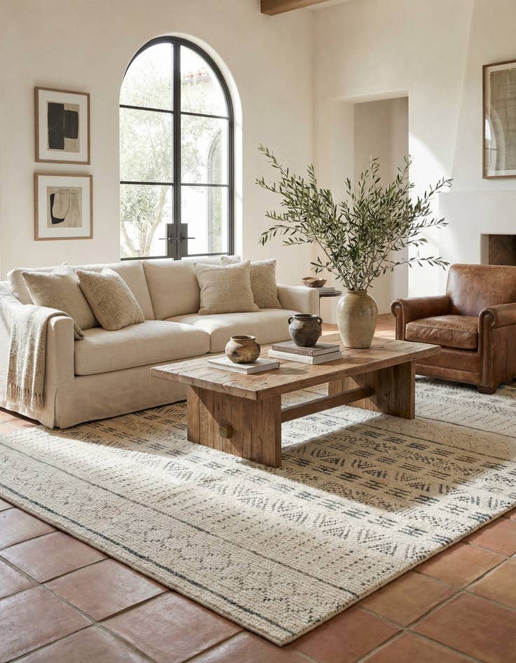 Detail image of 6' 2 x 9' 7  Hand Knotted Moroccan Wool Rug