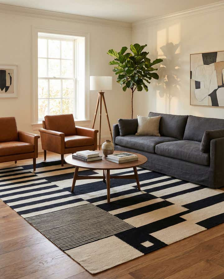 5' 8 x 7' 9 Hand Woven Kilim Modern Wool Rug