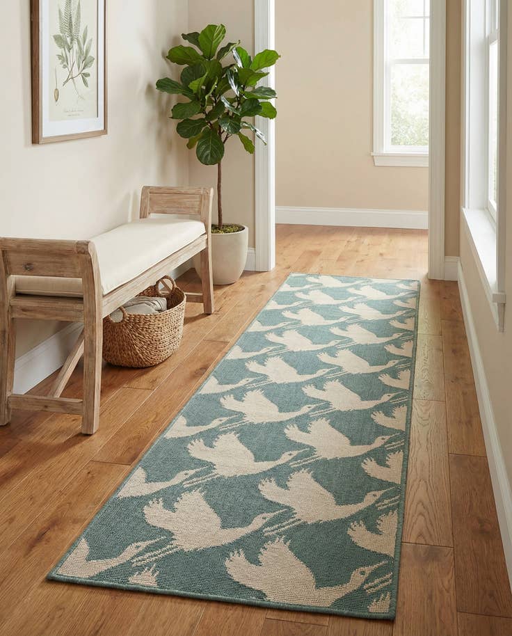Detail image of 2' x 8' Easy-Clean Coastal Indoor / Outdoor Runner Rug