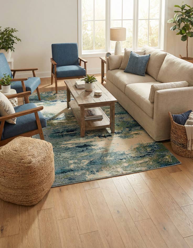 Detail image of 6' x 9'  Washable Spectrum Rug