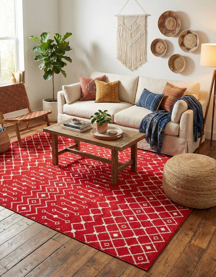 Detail image of 9' x 12' Moroccan Trellis Rug