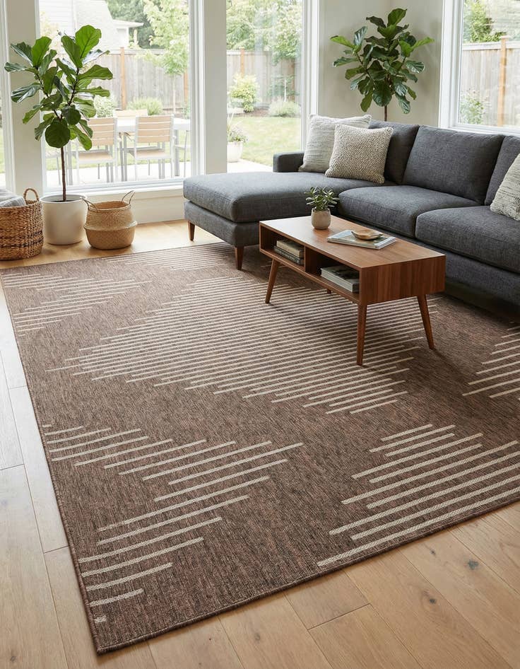 Detail image of 10' x 13' Easy-Clean Modern Indoor / Outdoor Rug