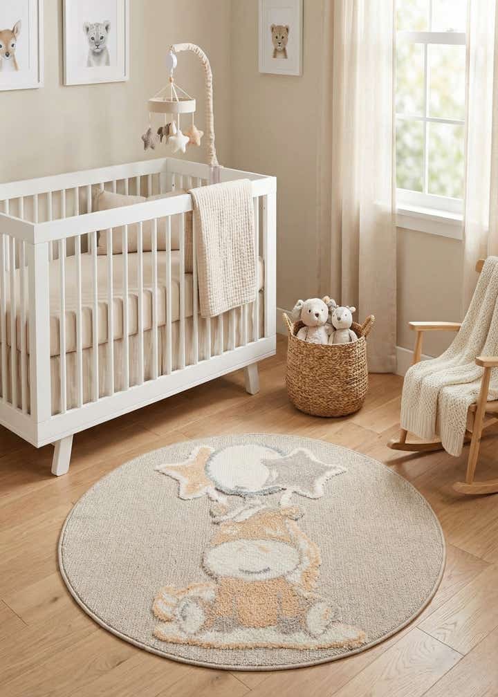 3' x 3' Whimsy Kids Round Rug