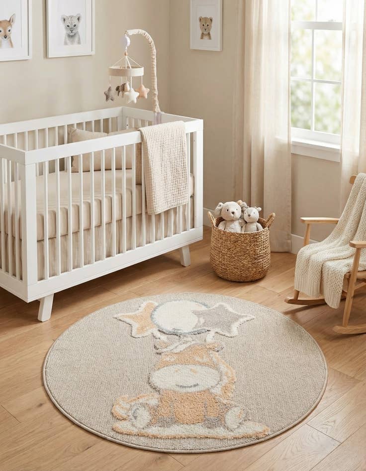 Detail image of 3' x 3' Whimsy Kids Round Rug