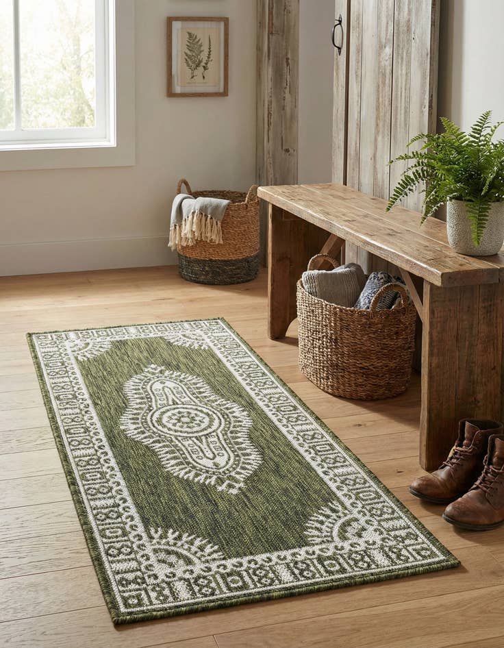 Detail image of  2' x 4'  Washable Traditional Indoor / Outdoor Runner Rug