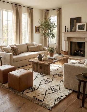 5' 8 x 7' 7 Hand Knotted Moroccan Wool Rug