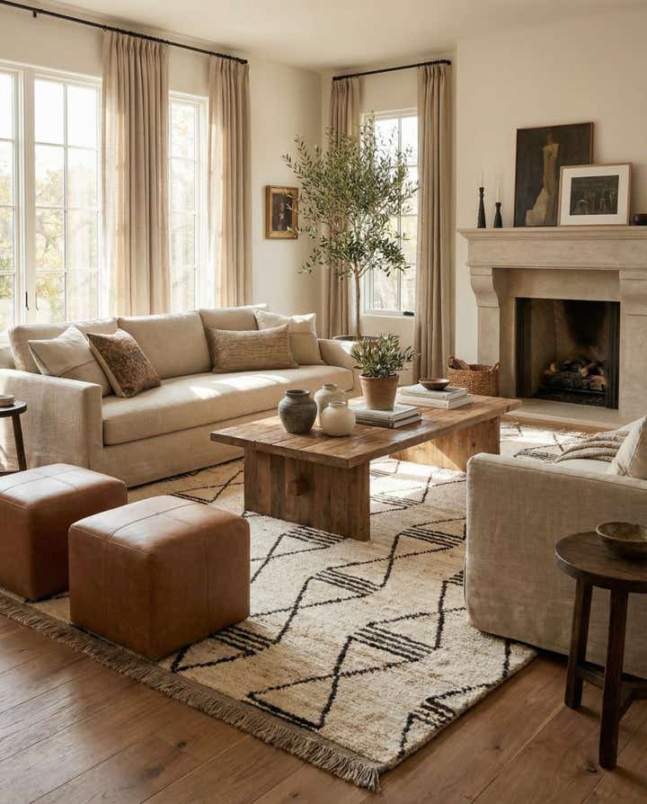 5' 8 x 7' 7 Hand Knotted Moroccan Wool Rug