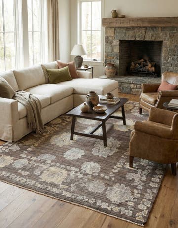 8' 8 x 12' 1 Hand Knotted Oushak Wool Rug