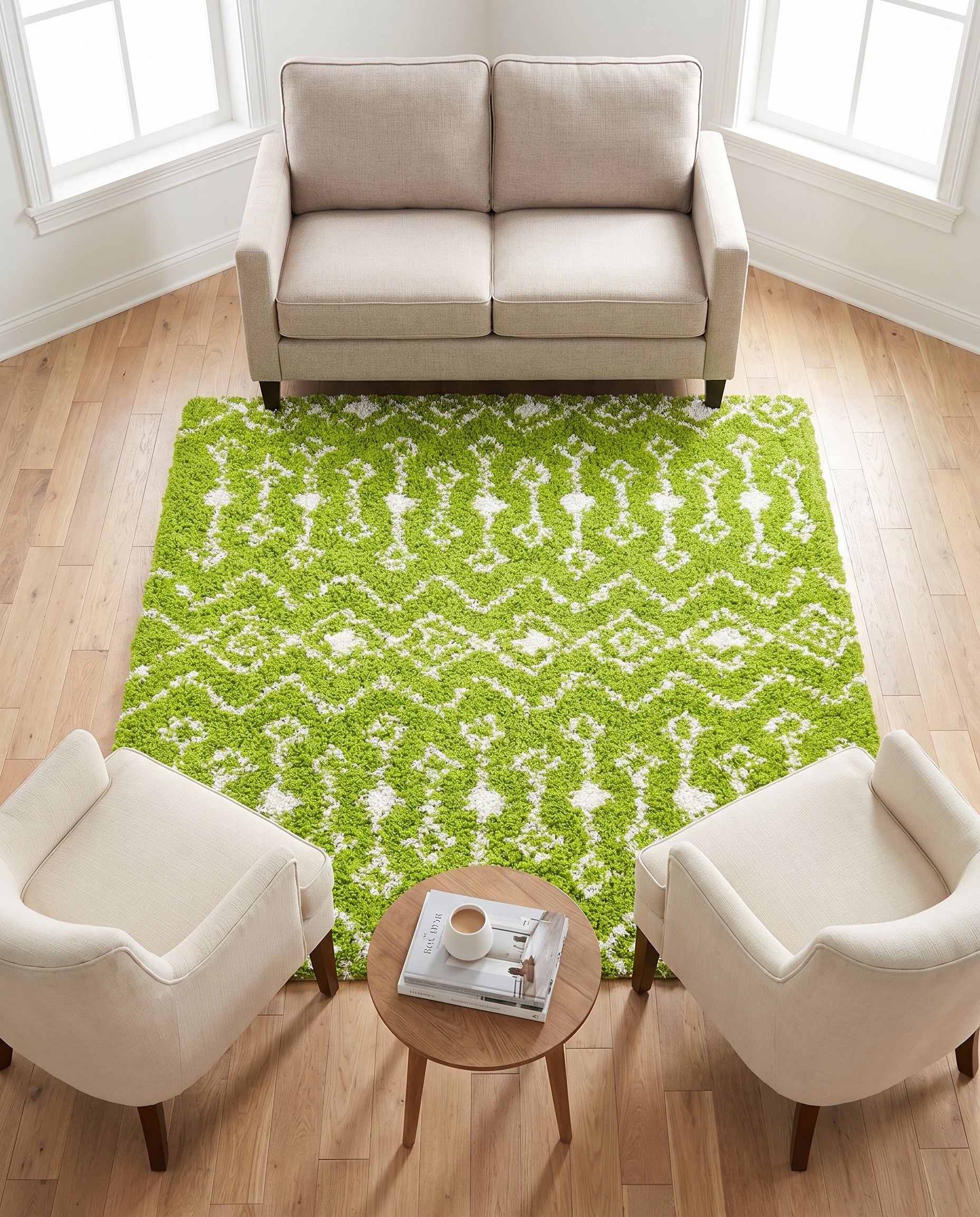 5' 3 x 5' 3 Moroccan Trellis Shag Square Rug